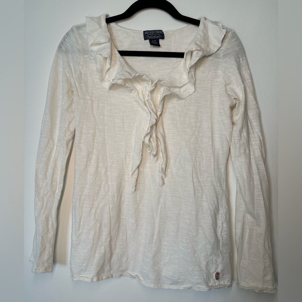 Polo Jeans company cotton tuxedo long sleeve white cotton shirt women’s size S